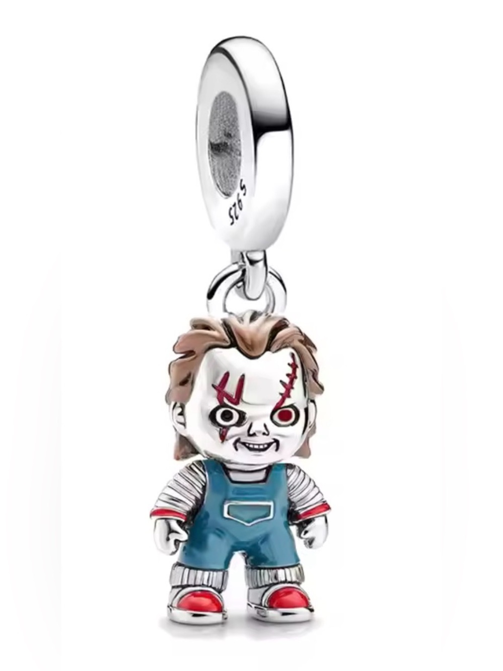 Silver, Blue, Red & Brown Chucky Doll Dangle Charm